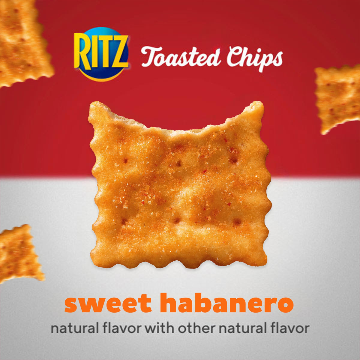 RITZ Toasted Chips Sweet Habanero Crackers, Party Snacks, 8.1 oz