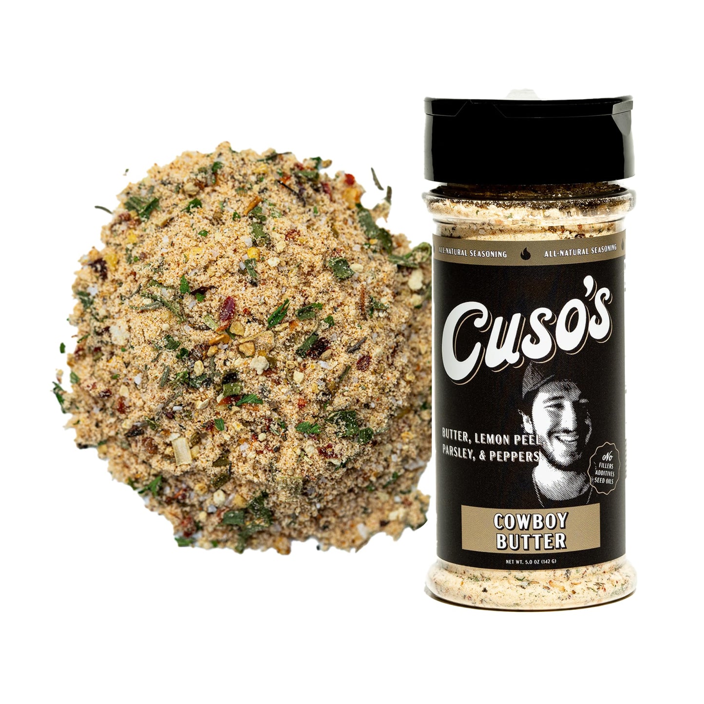 Cusos Cowboy Butter Seasoning - Great Tasting Steak Seasonings - Roasted Garlic Butter Seasoning - Best Bbq Rubs For Aromatic Use - Garlic Butter Herb Bbq Seasoning Rub - 1 Count Bbq Rub Seasoning