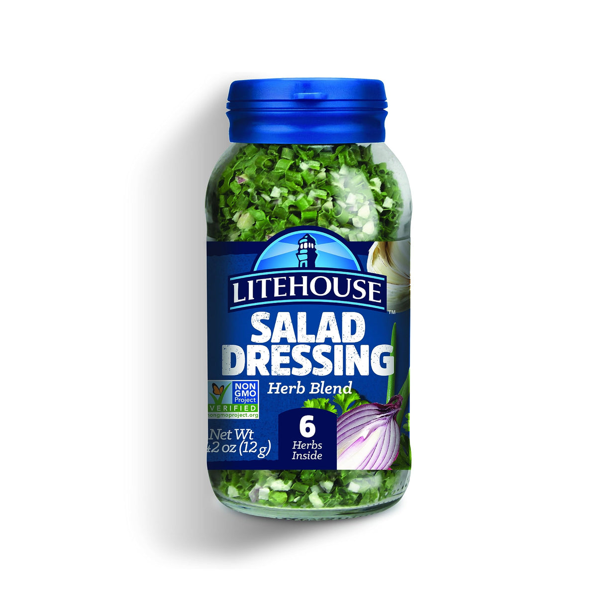 Litehouse Freeze Dried Salad Dressing Herb Blend, Mix of Chives, Garlic, Dill, Parsley, Shallots & Red Onion, Non-GMO, Gluten-Fr
