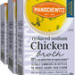 Manischewitz Reduced Sodium Chicken Broth 17Oz (3 Pack), Flavorful, Kettle Cooked, Slowly Simmered, Kosher For Passover