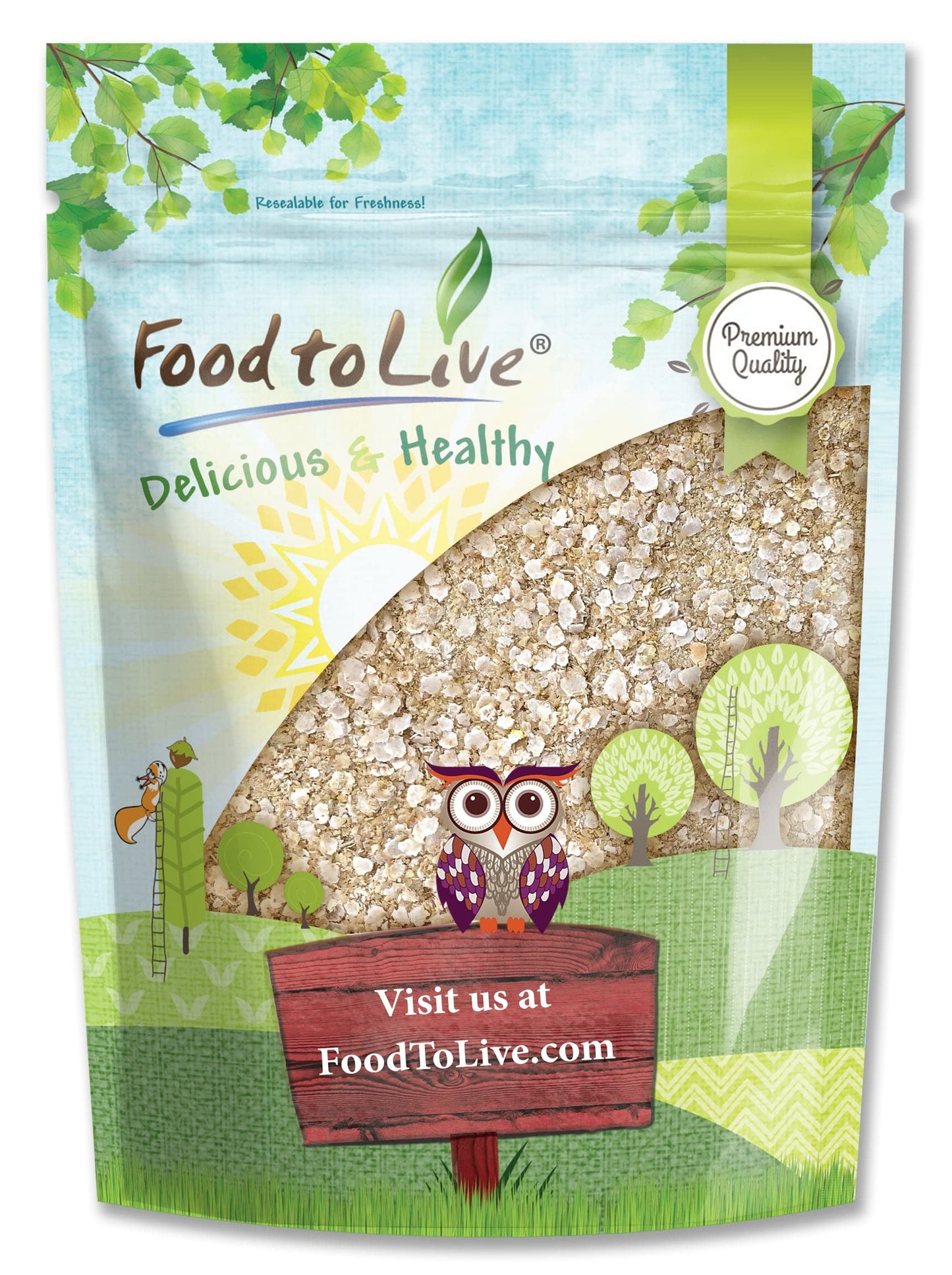 Food to Live White Quinoa Flakes, 4 Pounds Pressed Seeds, Whole Grain, Raw, Kosher, Vegan. High in Protein, Riboflavin. Great Oa