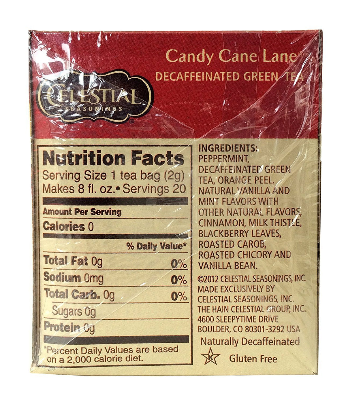 Celestial Seasonings Tea Decaf Candy Cane Lane (Pack Of 3)