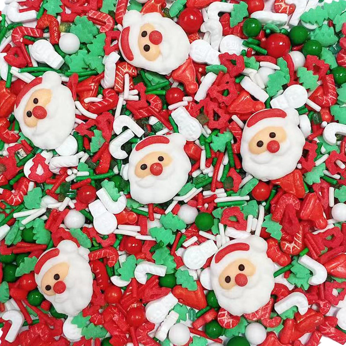 Sentovac Christmas Santa Claus Tree Sprinkle Red Green Mix Sprinkles Edible for Cake Decorating Cookie Cupcake Topper Baking Dec