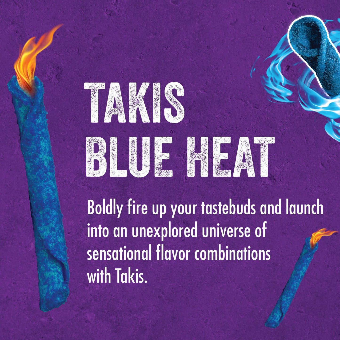 Takis Blue Heat Rolled Tortilla Chips, Hot Chili Pepper Flavor, 4 Ounce Bag