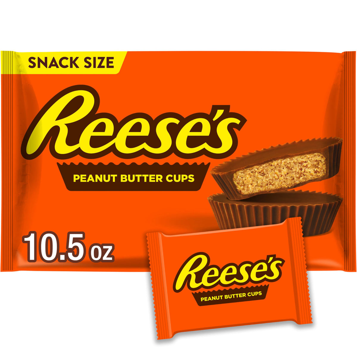Reese'S Milk Chocolate Snack Size Peanut Butter Cups, Halloween Candy Bag, 10.5 Oz