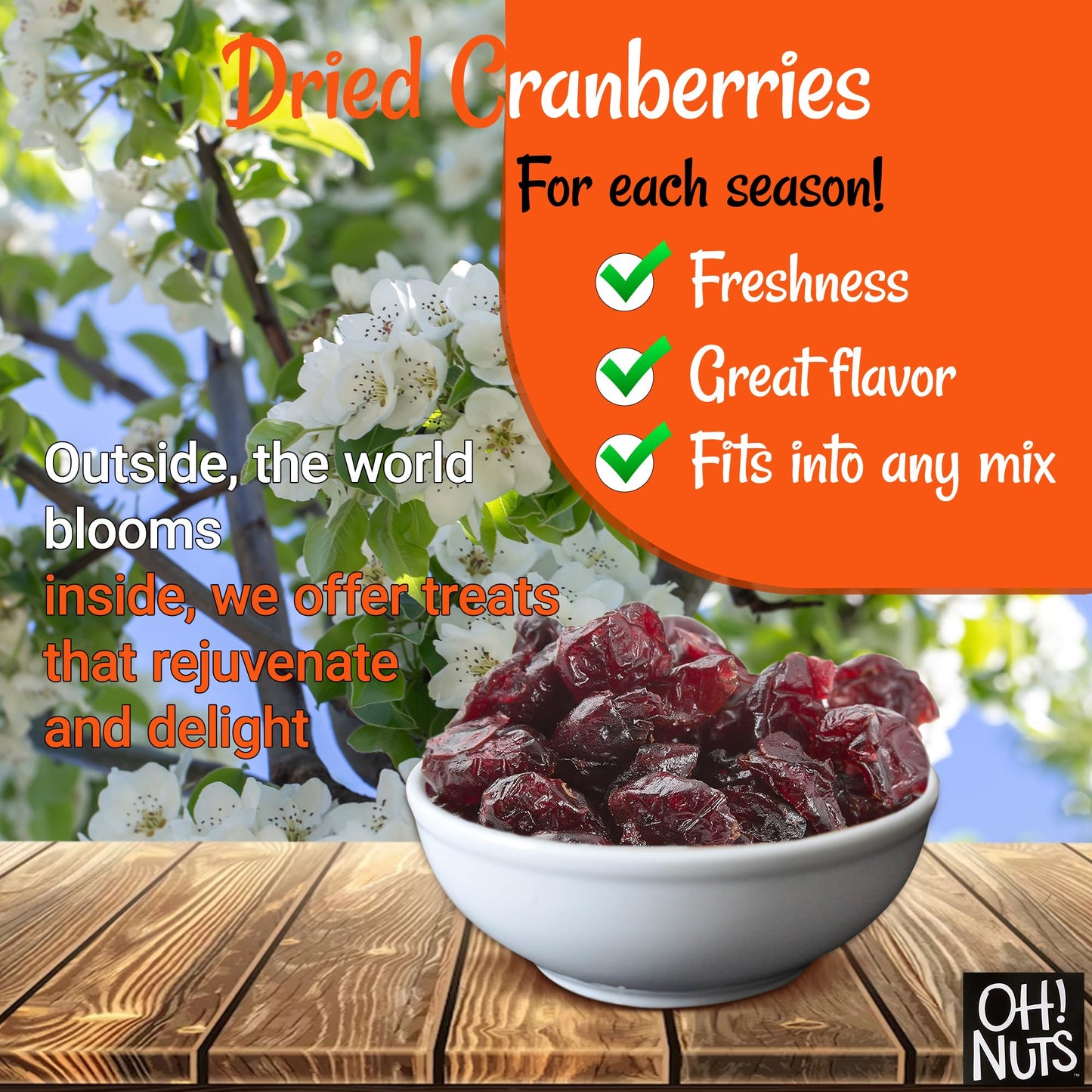Dried Cranberries | 2 Lb - Sweetened Dried Fruit | Packed In New York Zip-Seal Bag For Exceptional Freshness By Oh Nuts