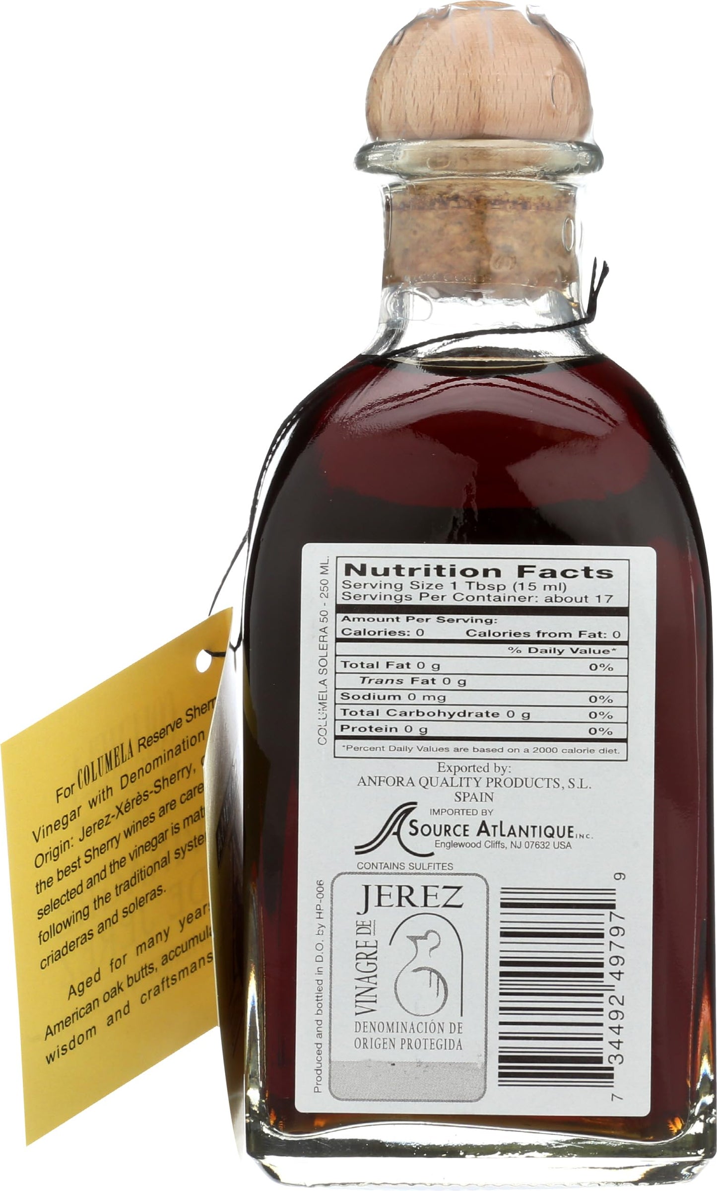 Columela 50 Year Aged Sherry Vinegar, 8.33 Fl Oz, Rich Flavor, Ideal for Dressings and Marinades