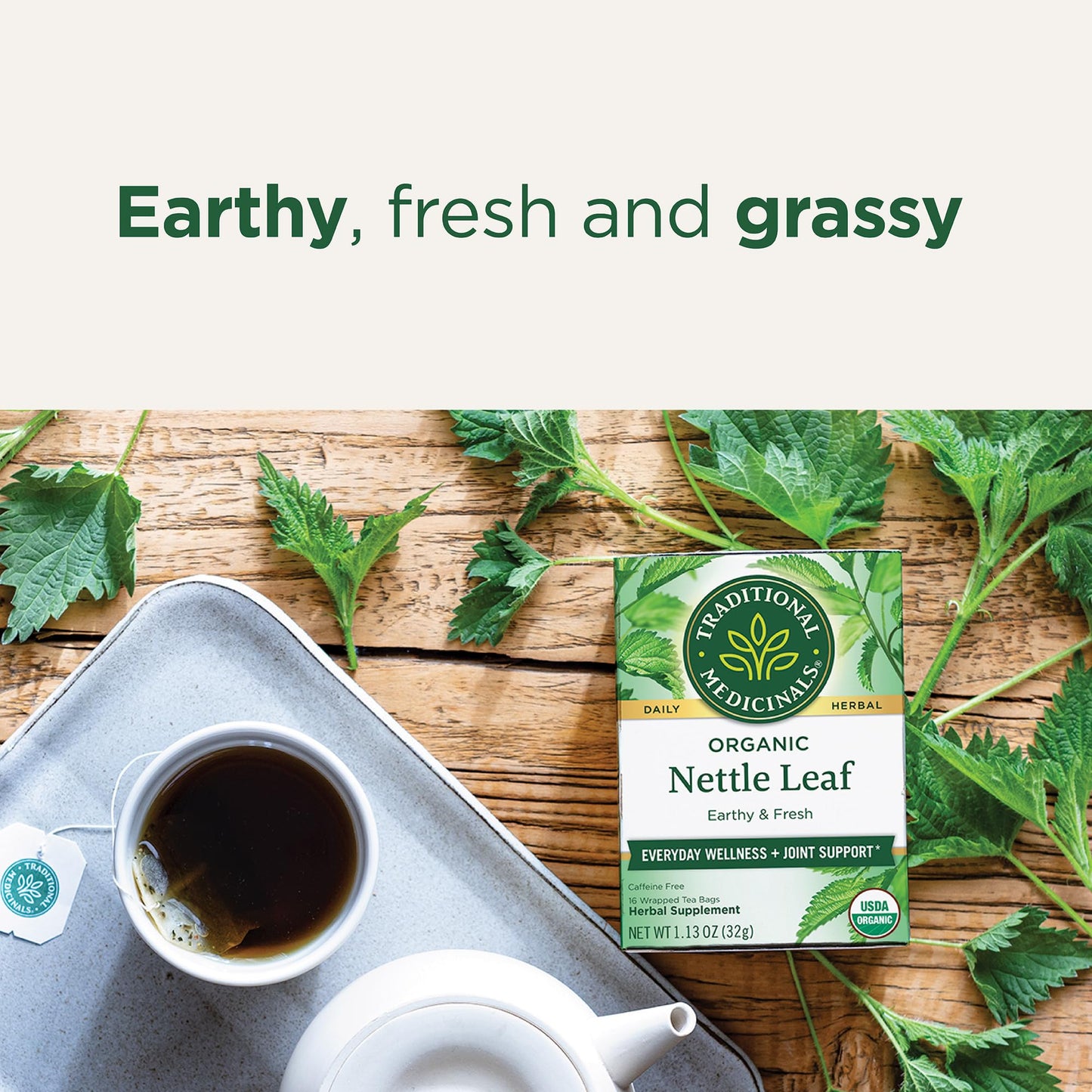 Traditional Medicinals Organic Nettle Herbal Leaf Tea, 16 Tea Bags (Pack of 6)