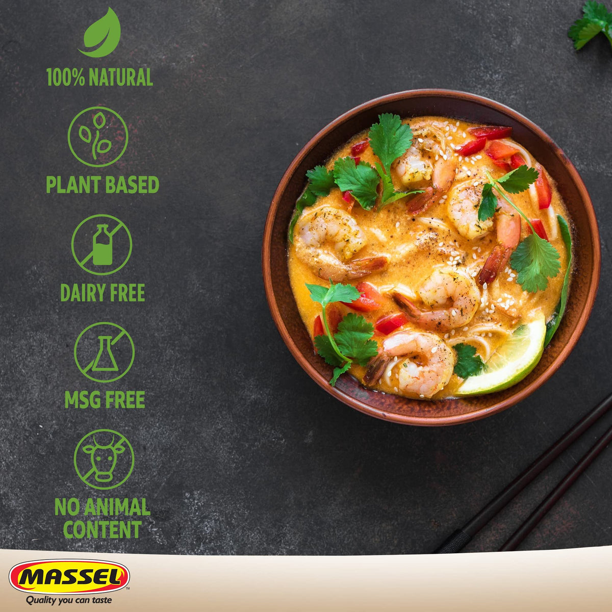 Massel Instant Laksa Bouillon Broth Cubes - No MSG, Gluten-Free Soup Base - 1 Pack (1 x 105g)