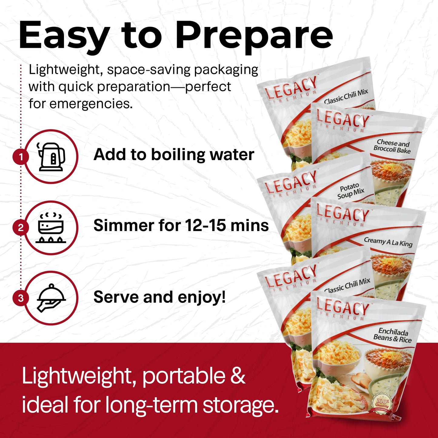 Legacy Food Storage Gluten Free 3 Day Kit, Emergency Food Supply, 12,080 Total Calories, 32 Large Servings, Shelf Stable, Freeze Dried Survival Meals For Mre Camping, Hiking, & Backpacking