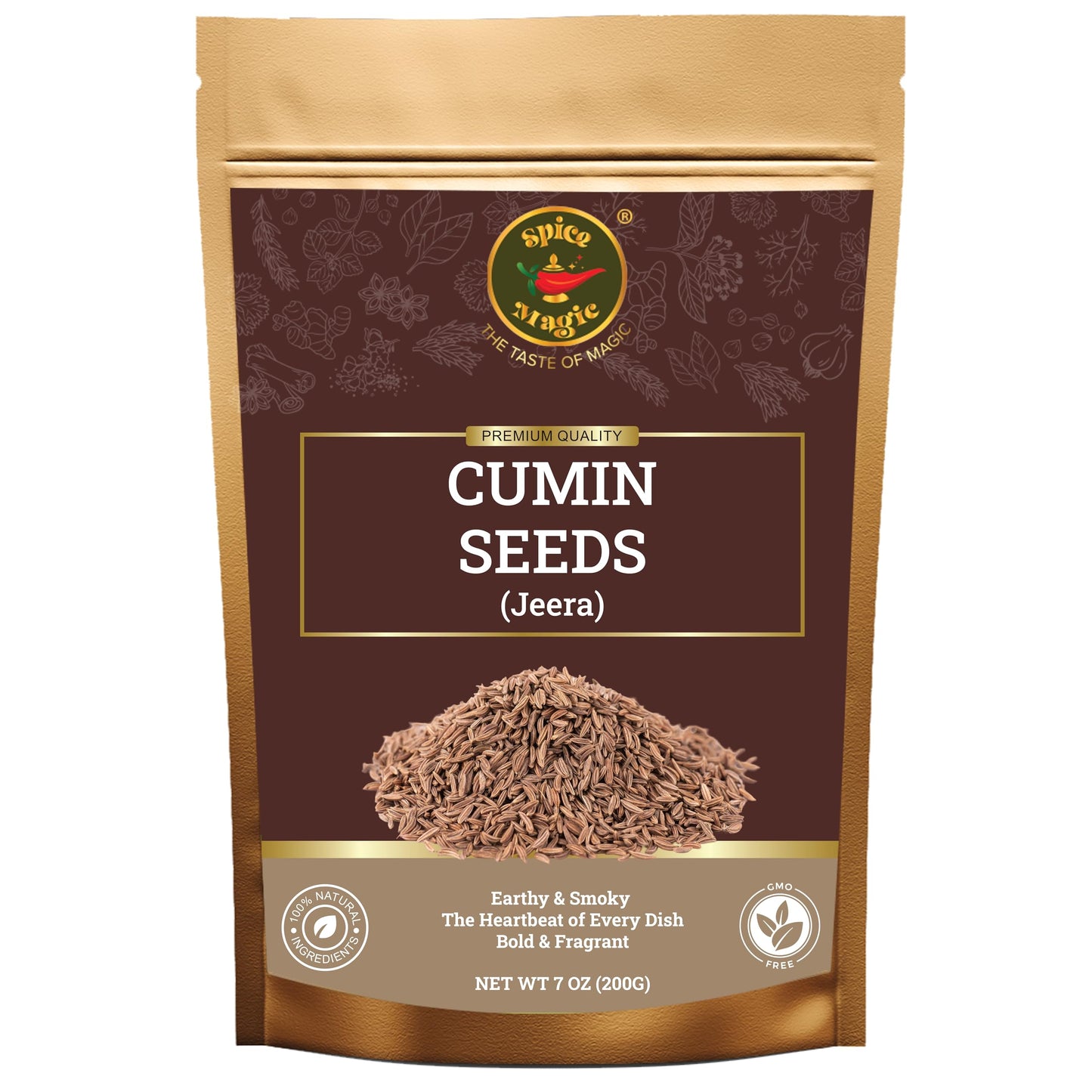 Spice Magic Cumin Seeds I 7 Oz (200 G) I Jeera Whole Cumin Seeds I 100% Fresh & Aromatic I Non-Gmo I Enhanced Quality For Cooking And Seasoning I Indian Spices