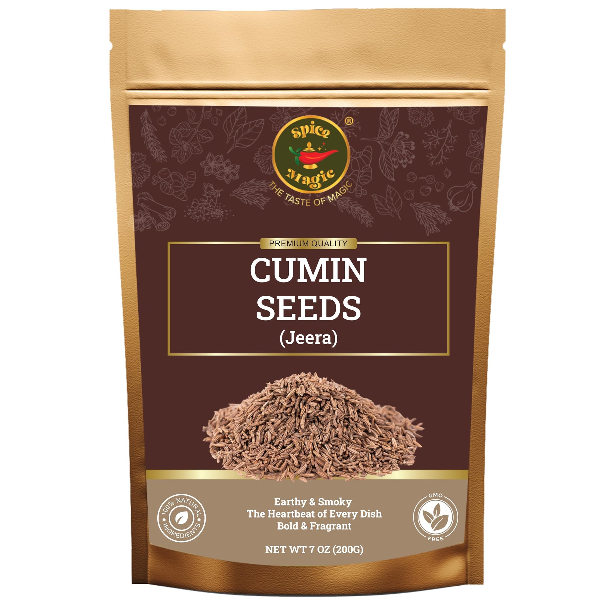 Spice Magic Cumin Seeds I 7 Oz (200 G) I Jeera Whole Cumin Seeds I 100% Fresh & Aromatic I Non-Gmo I Enhanced Quality For Cooking And Seasoning I Indian Spices