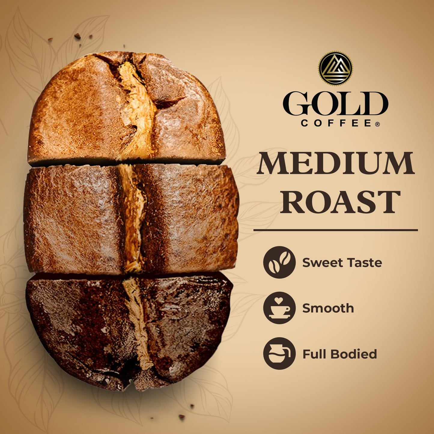 GOLD COFFEE COMPANY Kanaloa Blend Medium Roast Whole Bean Coffee Pack of 4 - 16 Ounce