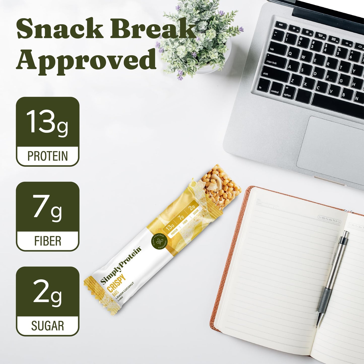 SimplyProtein Vegan Protein Bars - Lemon Coconut, 12g Protein, 2g Sugar, Gluten Free, Dairy Free, 24 Count