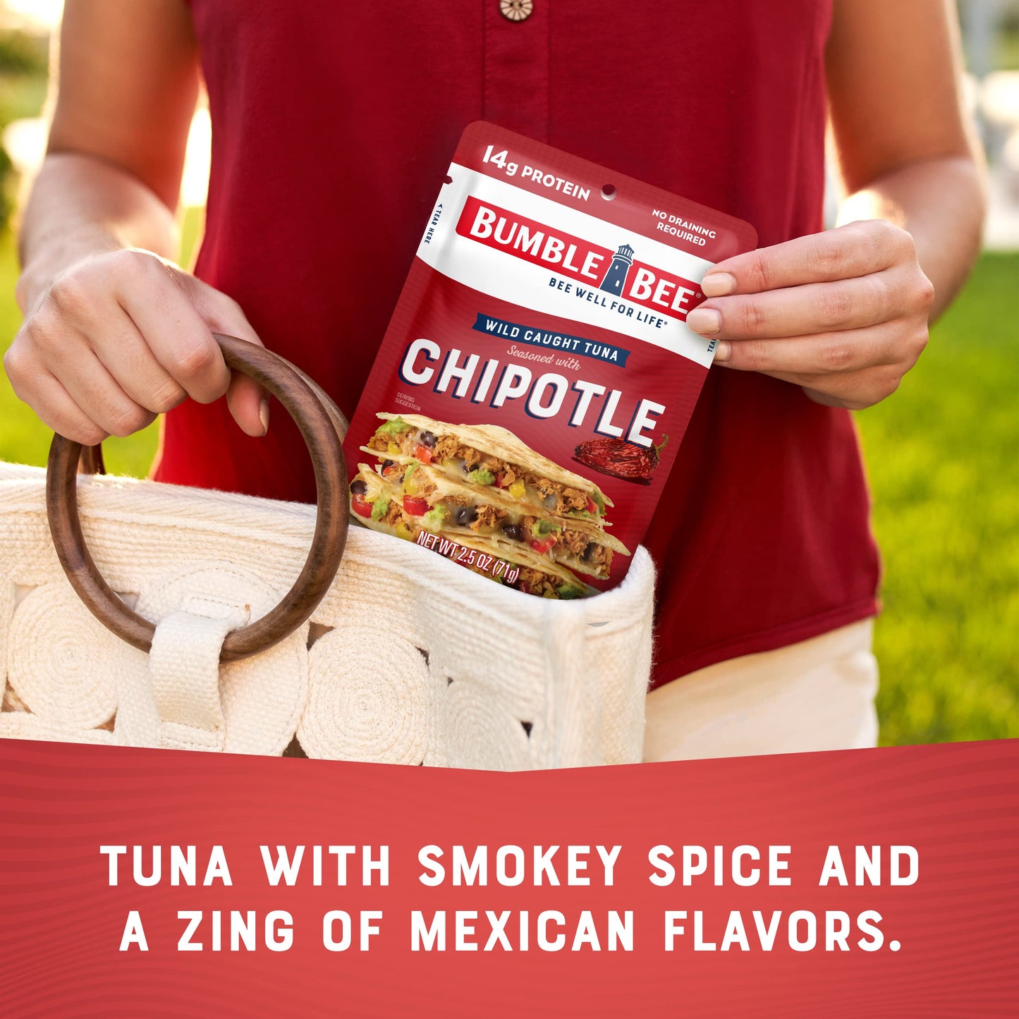 Bumble Bee Chipotle Seasoned Tuna Pouches, 2.5 oz (Pack of 12) - Wild Caught, 14g Protein, Gluten Free