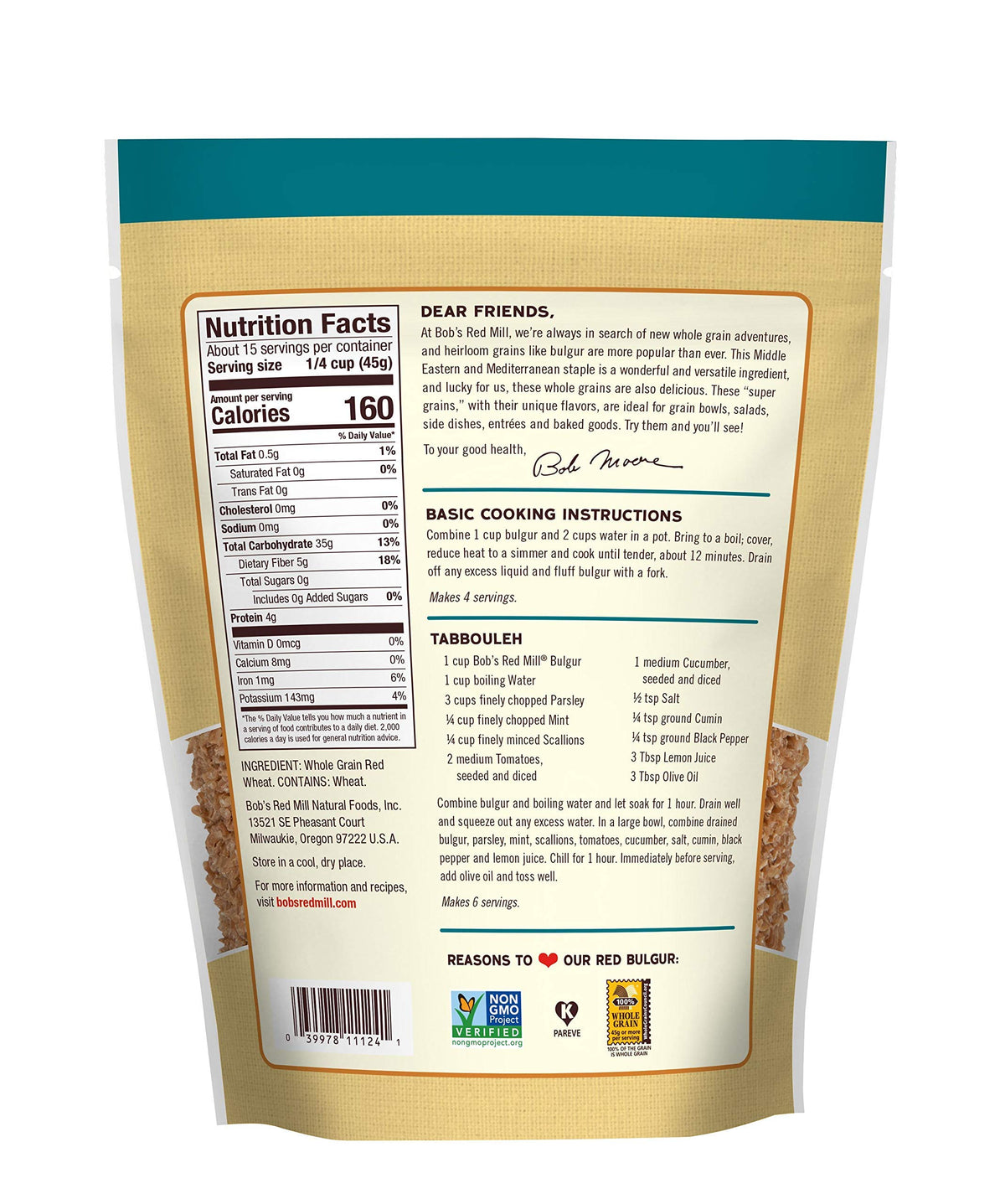 Bob'S Red Mill Red Bulgur Hard Wheat, 24 Ounce (Pack Of 4)