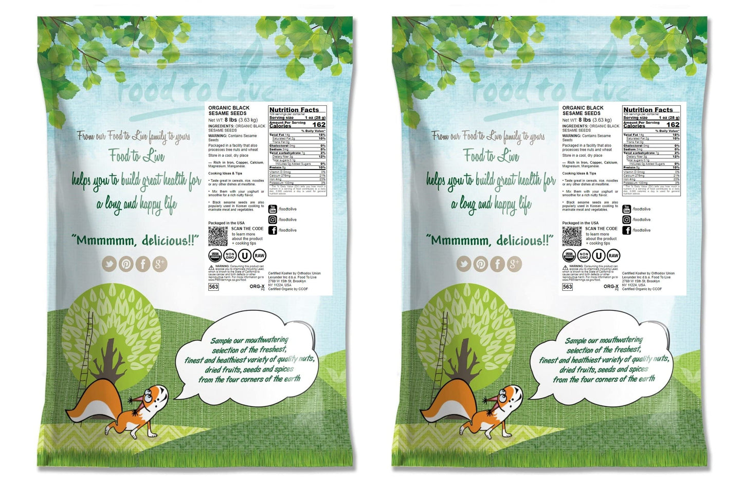 Food To Live Organic Black Sesame Seeds - Non-Gmo, Raw Unhulled Kala Til Seeds, Unroasted, Kosher, Vegan, Bulk. Good Source Of C