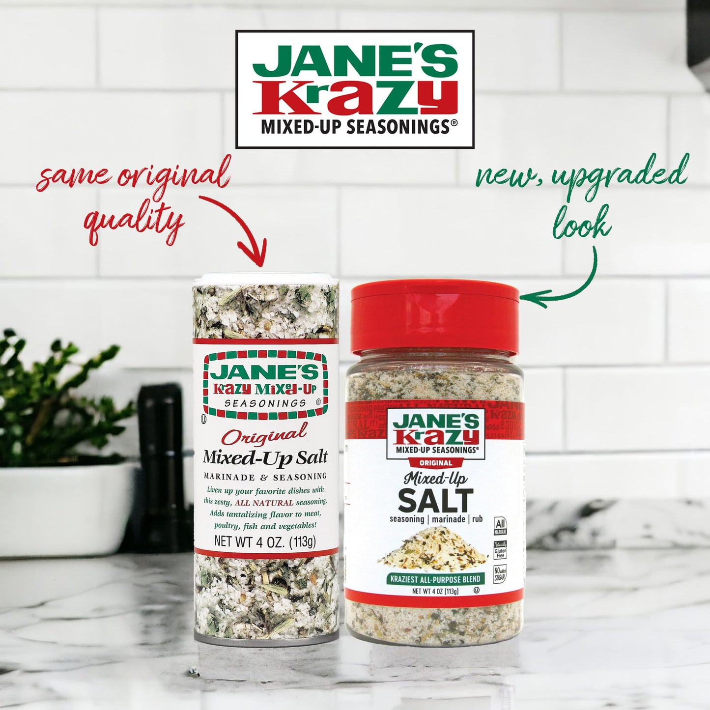 Jane's Krazy Mixed Up Salt, 4 oz Pack of 3 - Flavorful Seasoning for Cooking and Grilling, Perfect for All Recipes