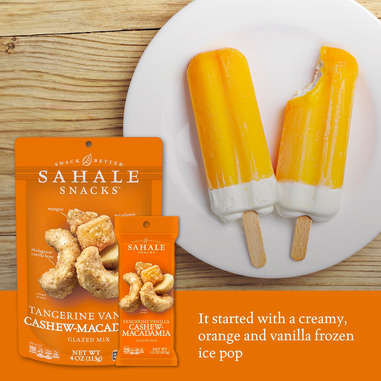 Sahale Snacks Glazed Mix, Tangerine Vanilla Cashew Macadamia, 1.5 Ounces (Pack of 18)