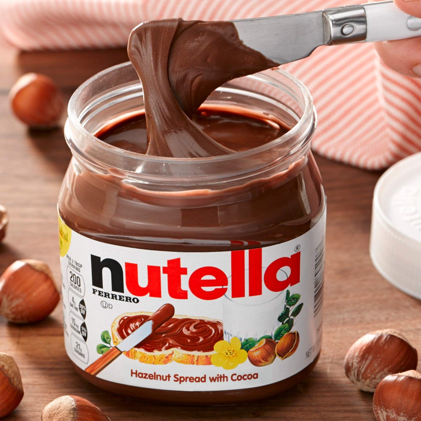 Nutella Hazelnut Spread With Cocoa For Breakfast, 26.5 Oz Jar, Holiday Baking And Desserts - Packaging May Vary