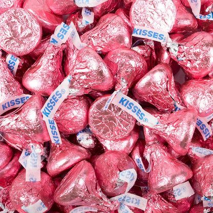 Pink Candy Kisses 4.16lb - Bulk Chocolate (Approx 400 pieces)