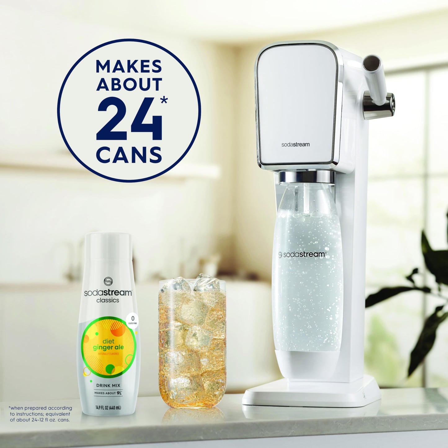 SodaStream Diet Ginger Ale, 4-Pack, 14.9 FL Oz Each, Model 1100913011
