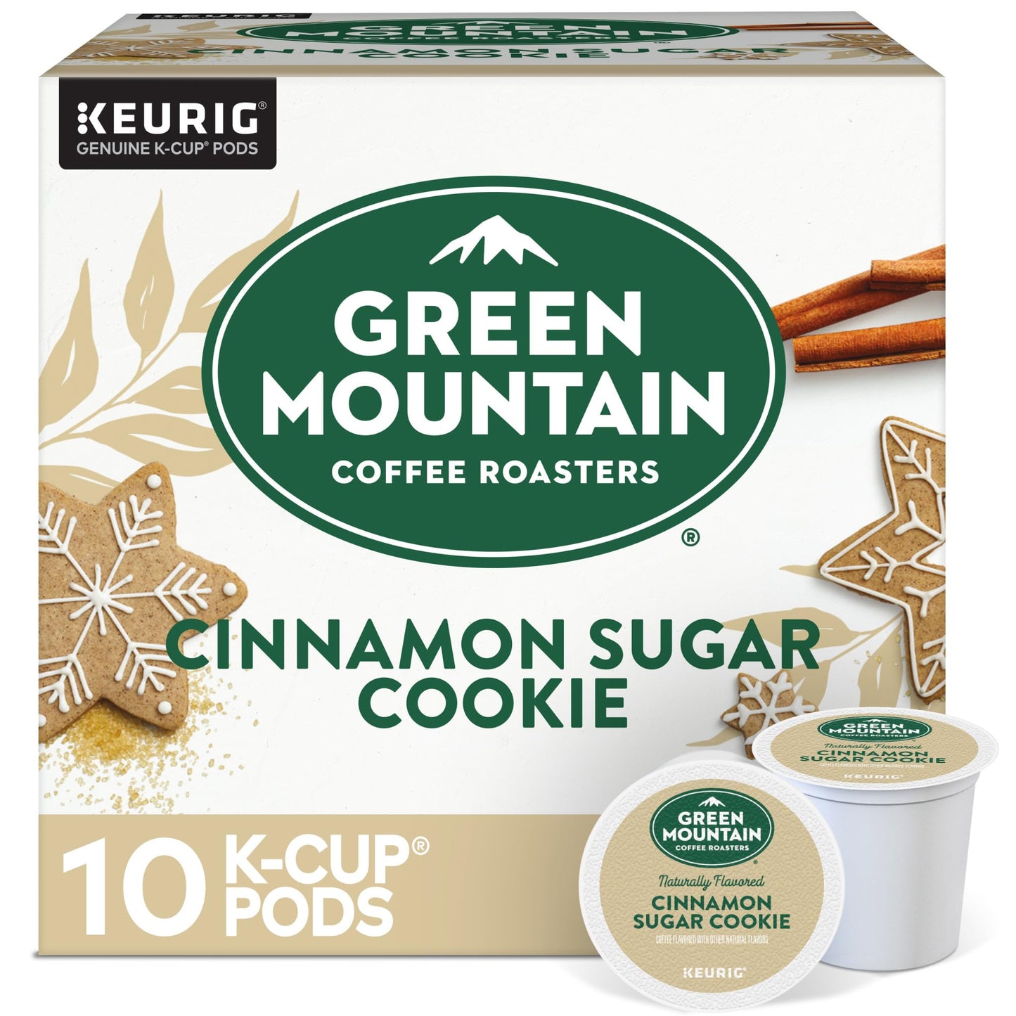 Green Mountain Coffee Roasters Cinnamon Sugar Cookie Coffee, 10 Count, 12 Count Pack