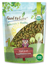 Food to Live Organic Dry Roasted Pumpkin Seed Kernels, 2 Pounds - Non-GMO, Unsalted, Oven Roasted Whole Pepitas, No Oil Added, S