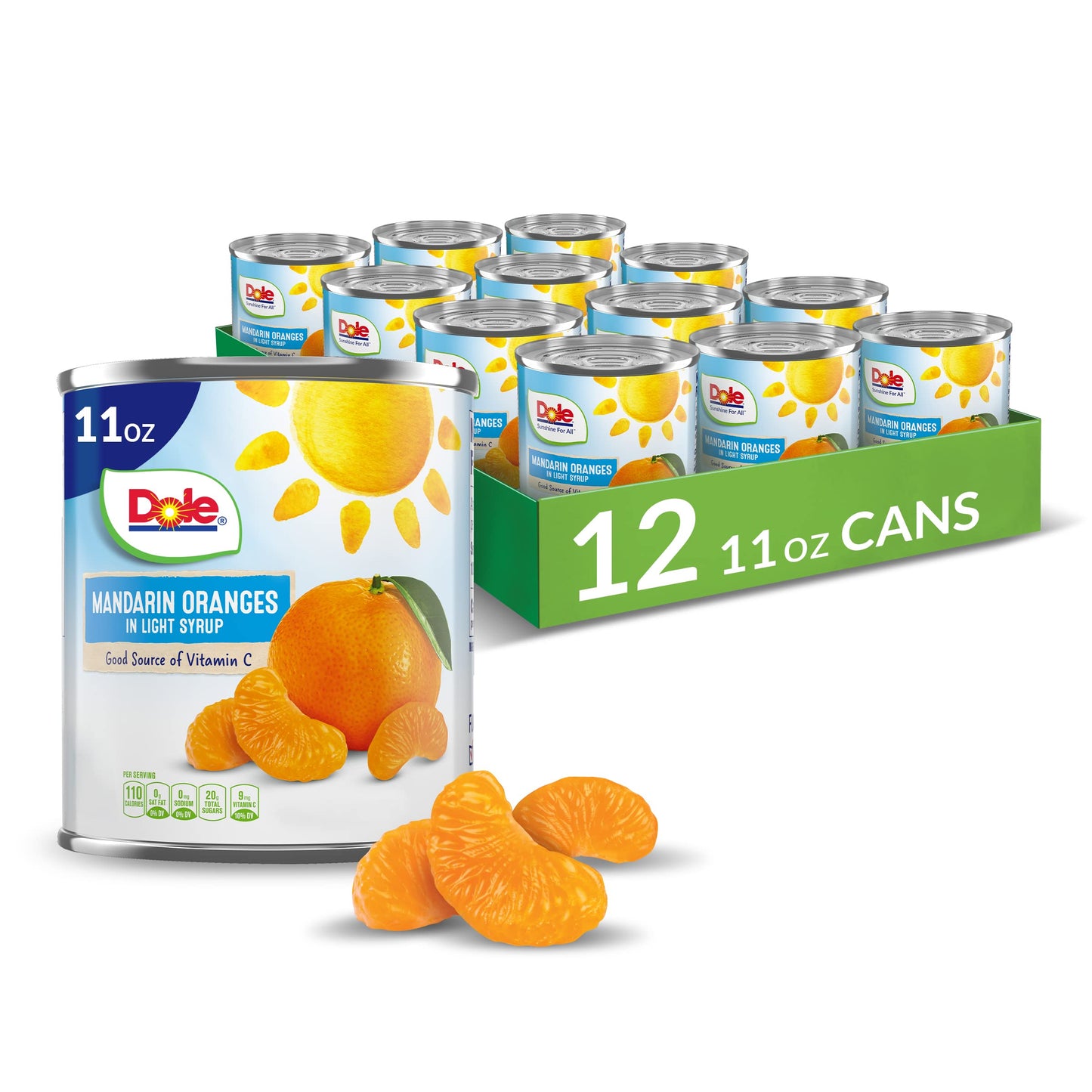 Dole Mandarin Oranges in Light Syrup - Dole Canned Fruit - Rich Source of Vitamin C - 11 oz Cans - 12 Pack
