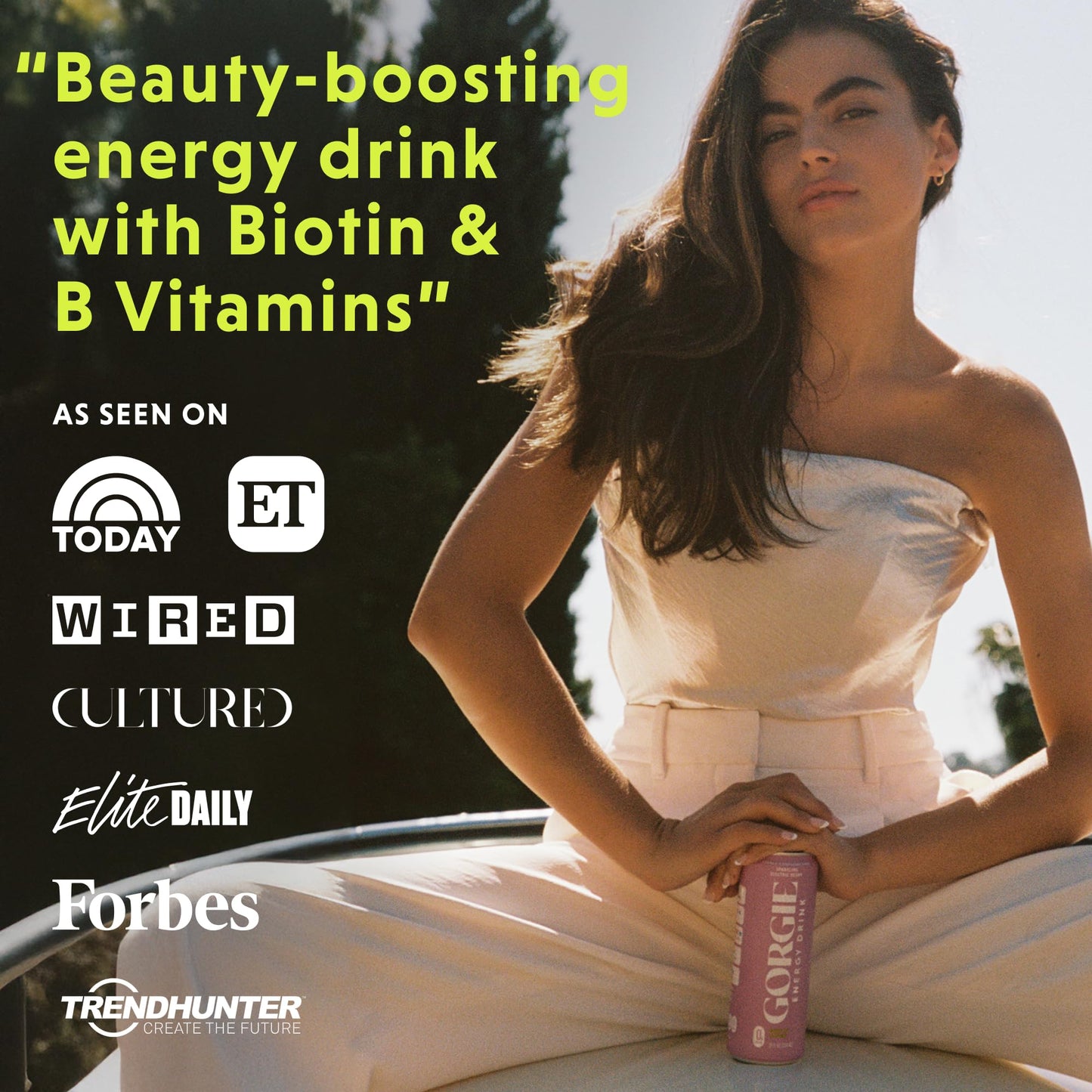 GORGIE Sugar Free Natural Energy Drinks, Wild Berry, 12 Pack, Vegan, Low Calorie, 150mg Caffeine