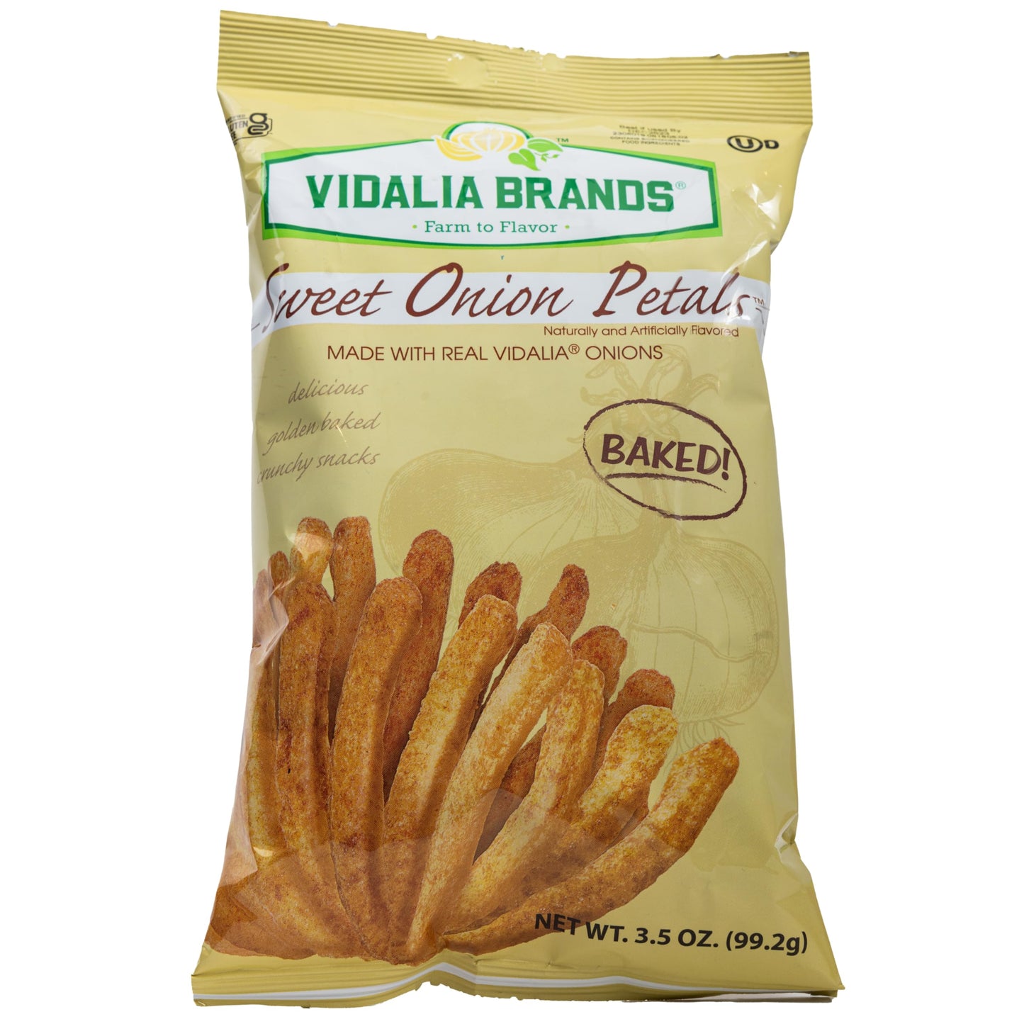 Vidalia Brands Sweet Onion Petals, Baked Crunchy Snack, Made with Real Vidalia Onions, Gluten-Free, Delicious Golden-Baked Chips