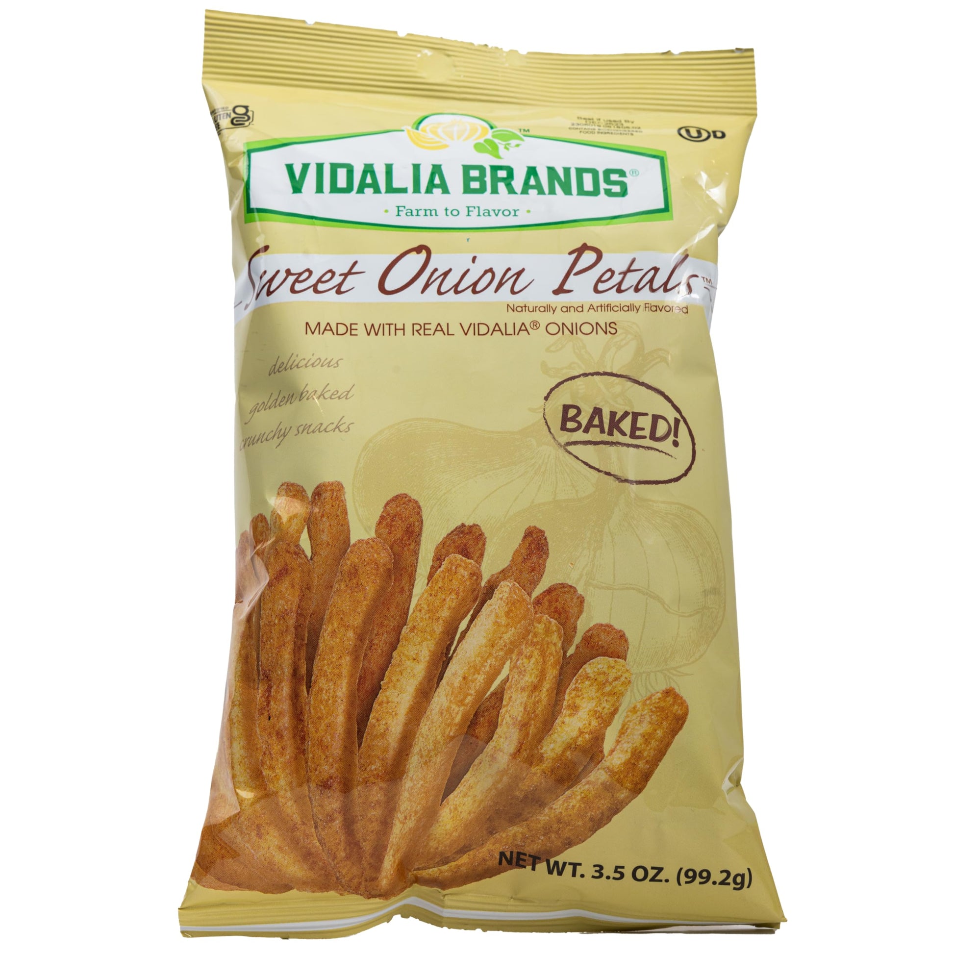 Vidalia Brands Sweet Onion Petals, Baked Crunchy Snack, Made with Real Vidalia Onions, Gluten-Free, Delicious Golden-Baked Chips