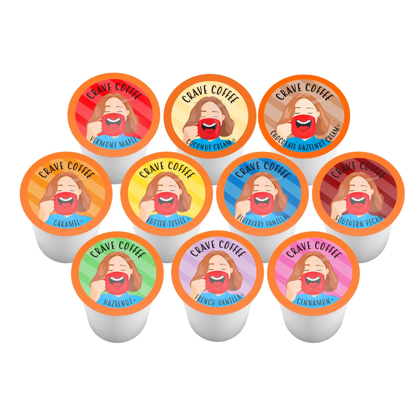Crave Beverages Flavored Coffee Pods Sampler, 40 Count, Compatible with 2.0 K-Cup malt-inspired, Assorted Variety Pack