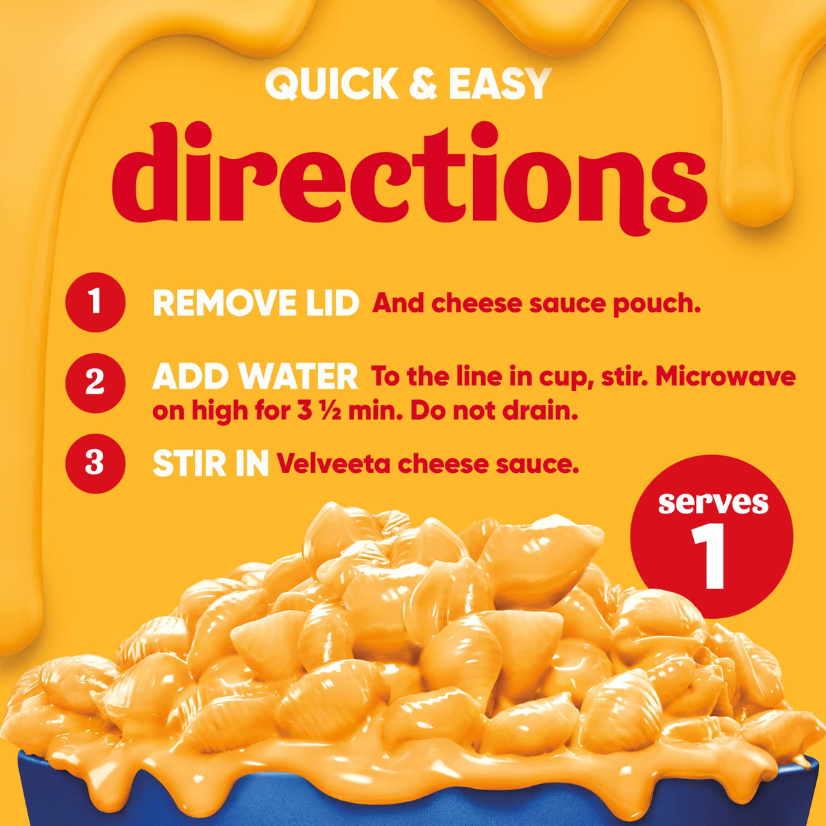 Velveeta Shells & Cheese Original Microwavable Macaroni and Cheese Cups (8 ct Pack, 2.39 oz Cups) (Pack of 2)