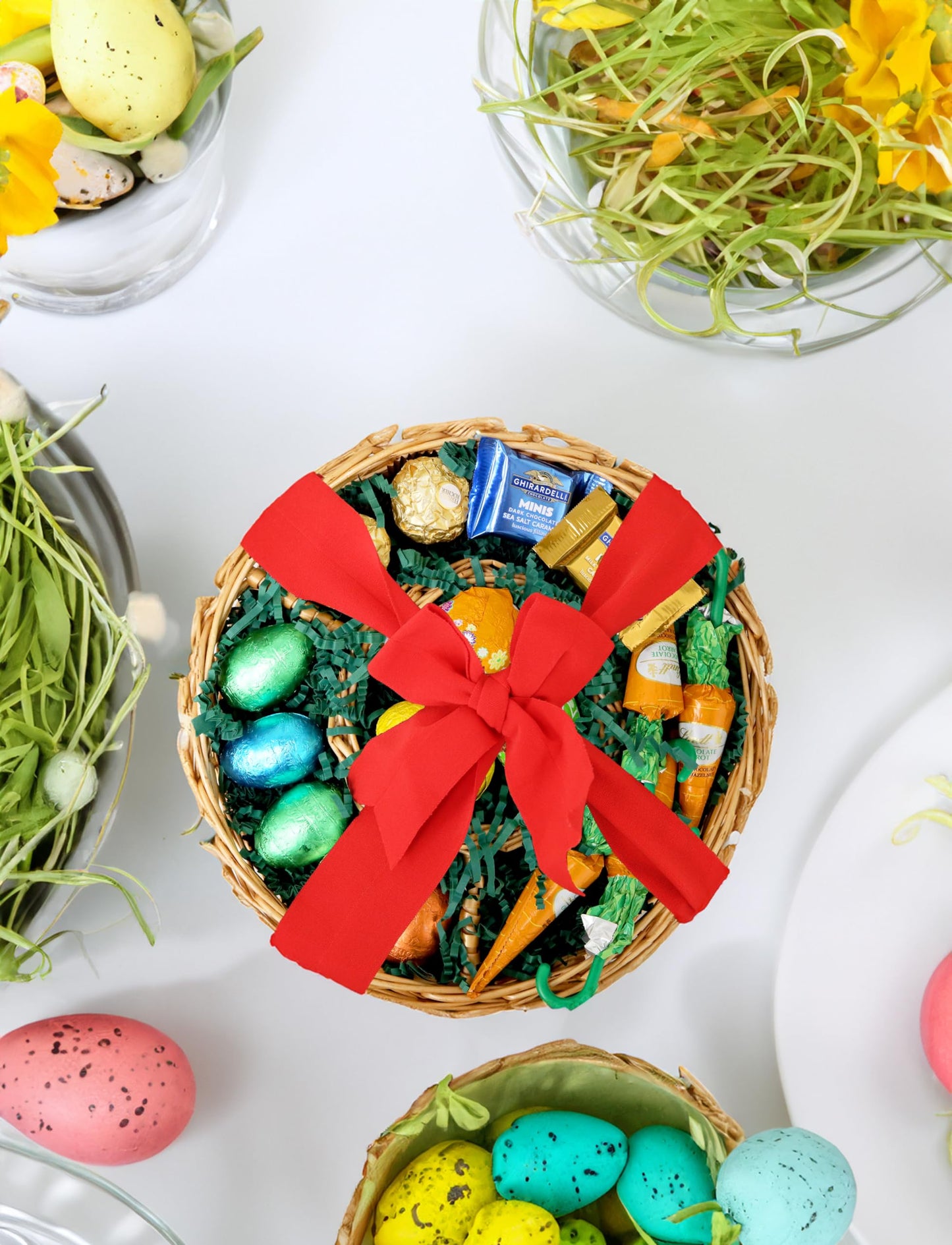 Evas Gift Universe Easter Gift Basket with Eggs, Truffles & Sticker - 1 Count for Him, Her, Kids, Friends