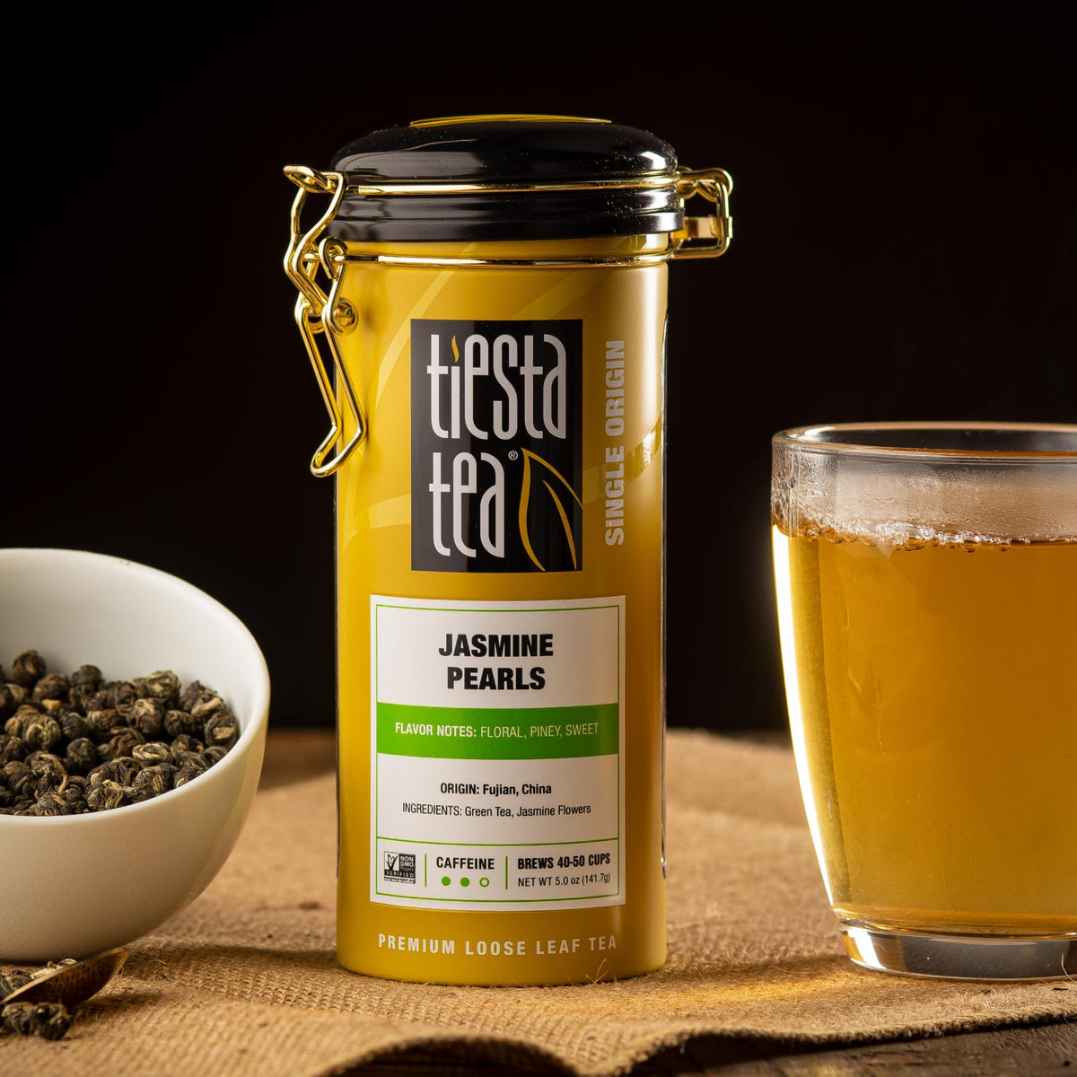 Tiesta Tea - Jasmine Pearls Green Tea | Single Origin Premium Jasmine Loose Leaf Tea From China | Medium Caffeinated | Make Hot
