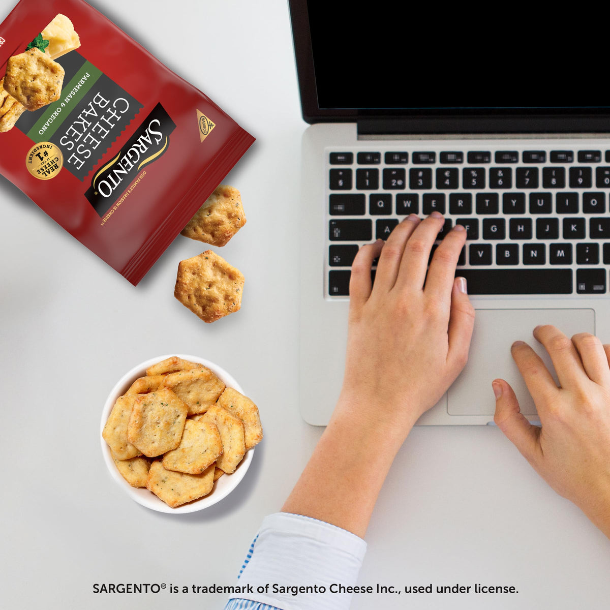 Sargento Cheese Bakes Parmesan and Oregano Crackers, Cheese Crackers, Lunch Snacks, 4.5 oz