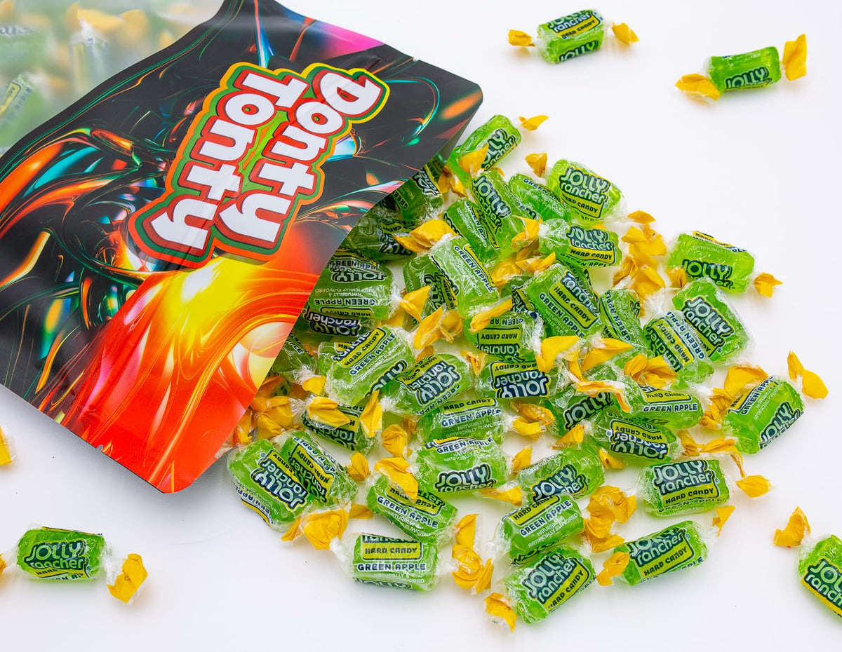 Hard Candy GREEN APPLE Original Flavor 2 lb - Bulk Assorted Twists Display Bag, Individually Wrapped (148 Pieces)