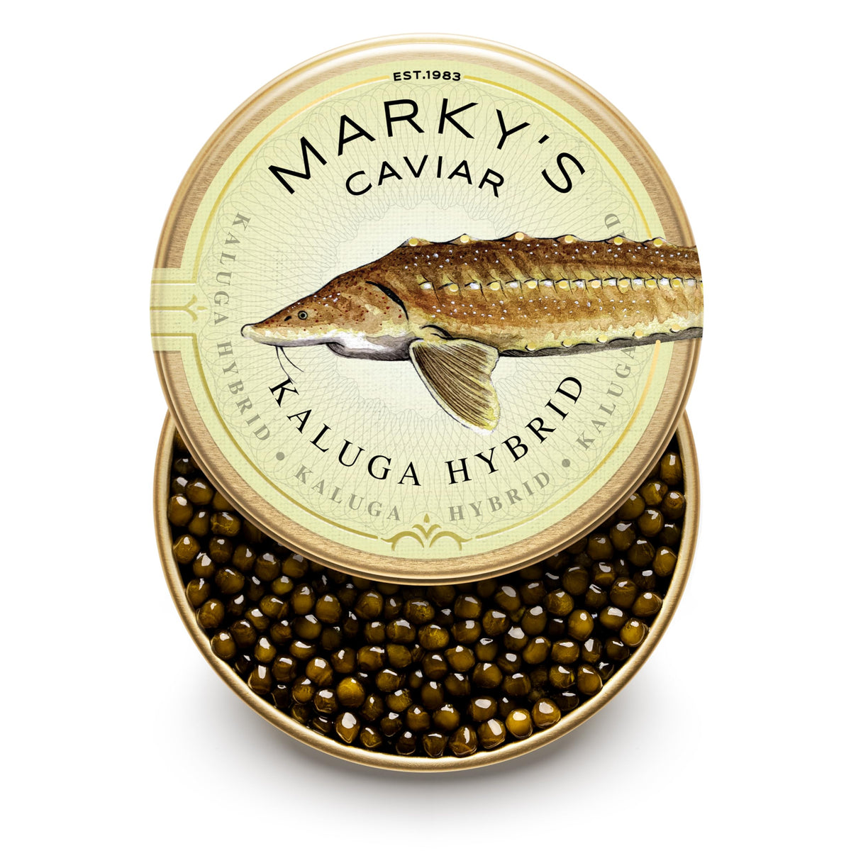 MARKY'S Kaluga Hybrid Black Sturgeon Caviar - 3.5 oz / 100 g - Malossol Kaluga Hybrid Black Roe - GUARANTEED OVERNIGHT