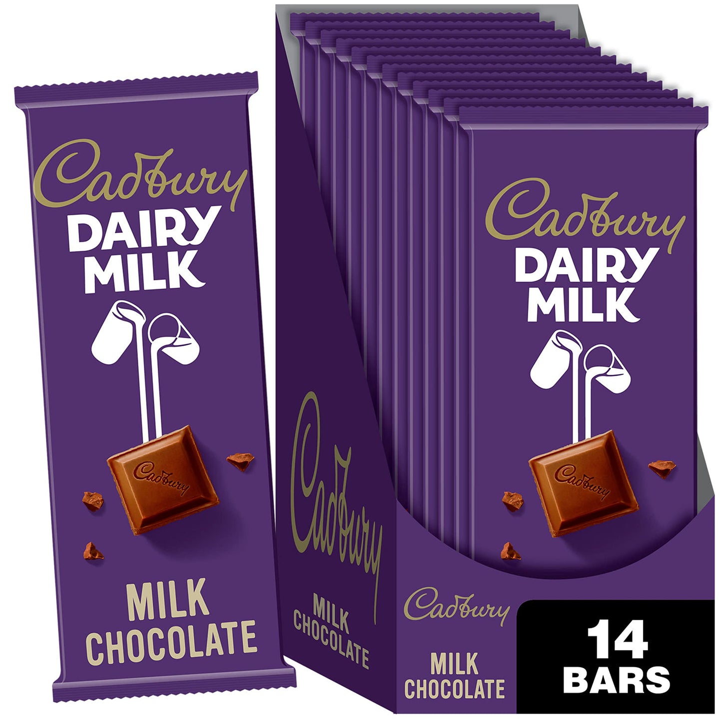 Cadbury Dairy Milk Chocolate Bars, 3.5 oz (Pack of 14)