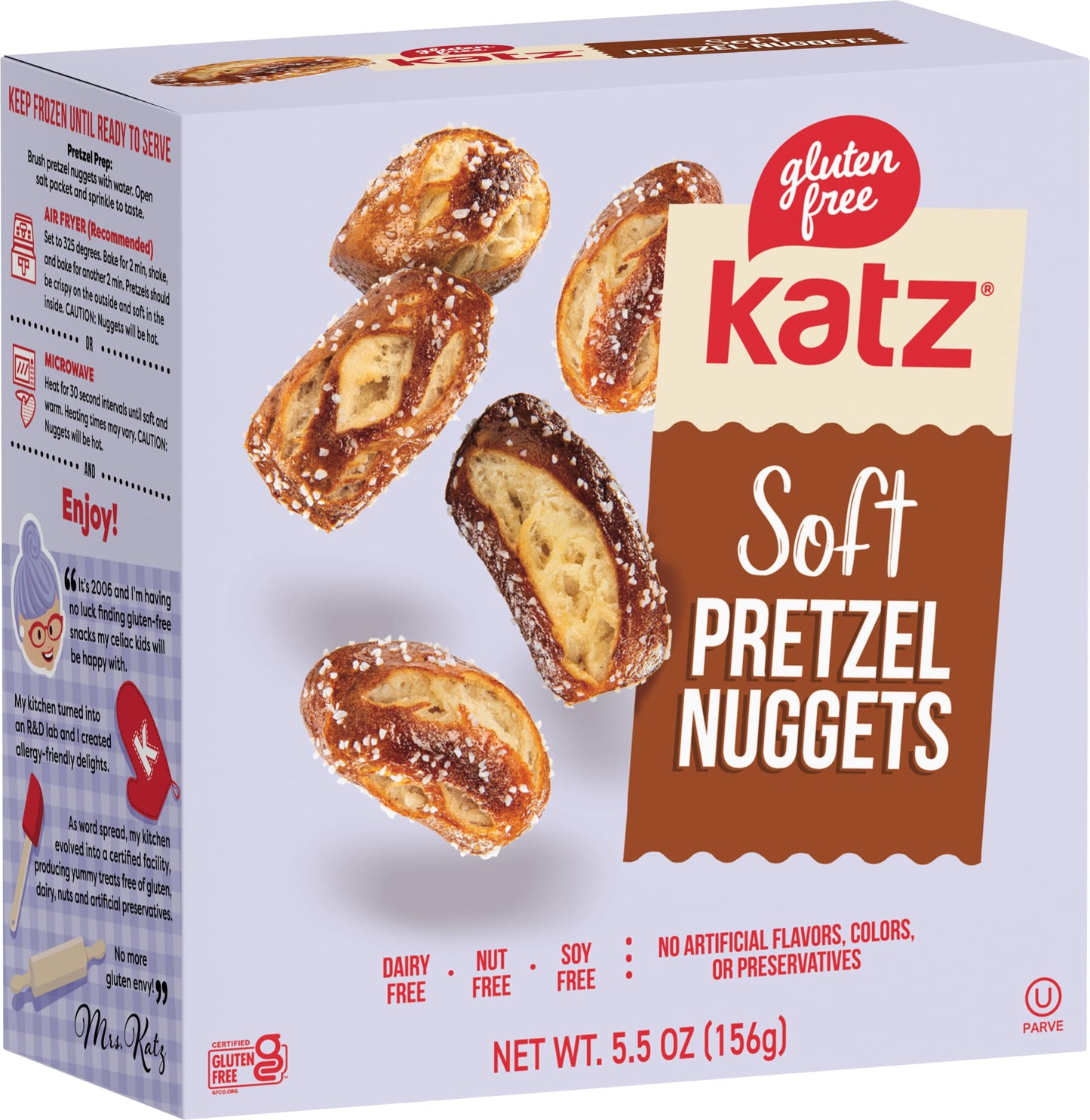Katz Gluten Free Soft Pretzel Nuggets, Gluten Free, Soy Free, Nut Free, Dairy Free, 5.5 Ounce (Pack of 18)
