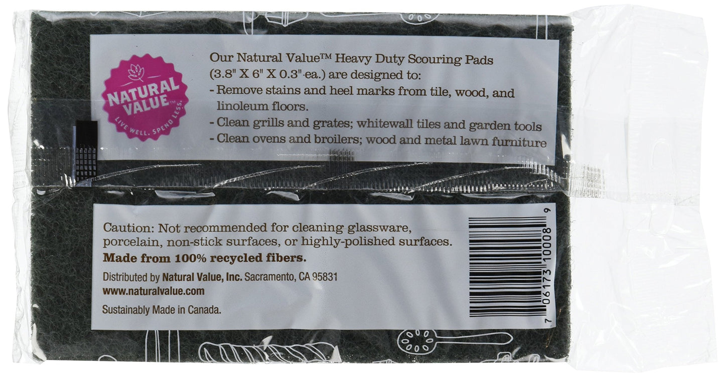 Natural Value Scouring Pads, 2 Pads (Pack Of 24)