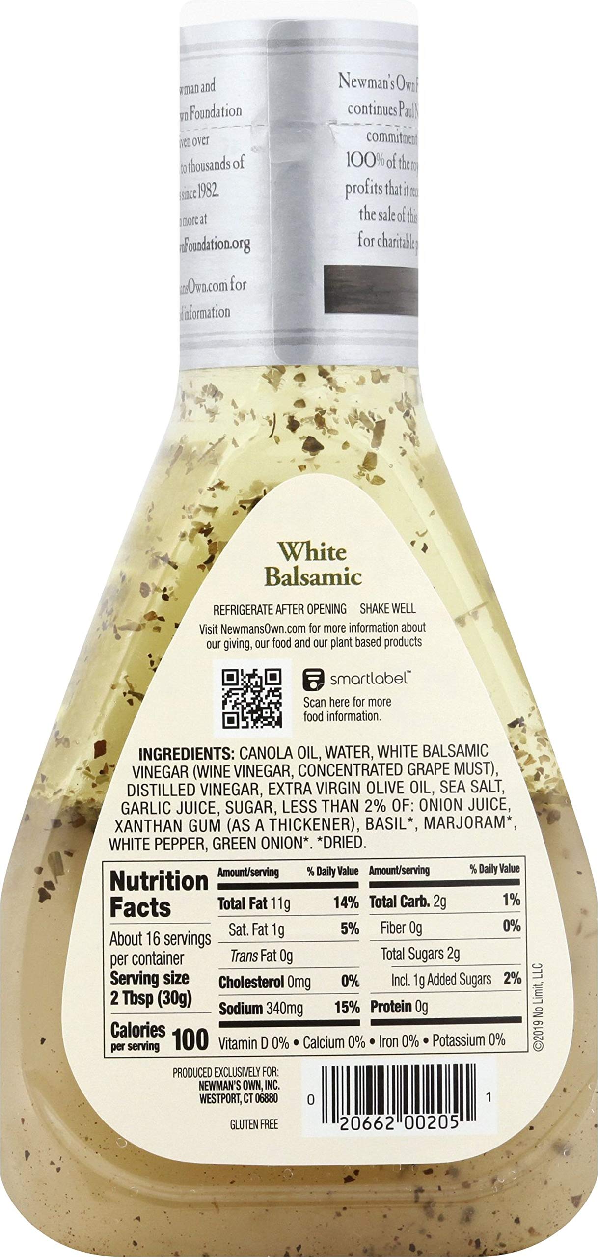 Newmans Own White Balsamic Vinaigrette, 16 Fl Oz, Pack of 6