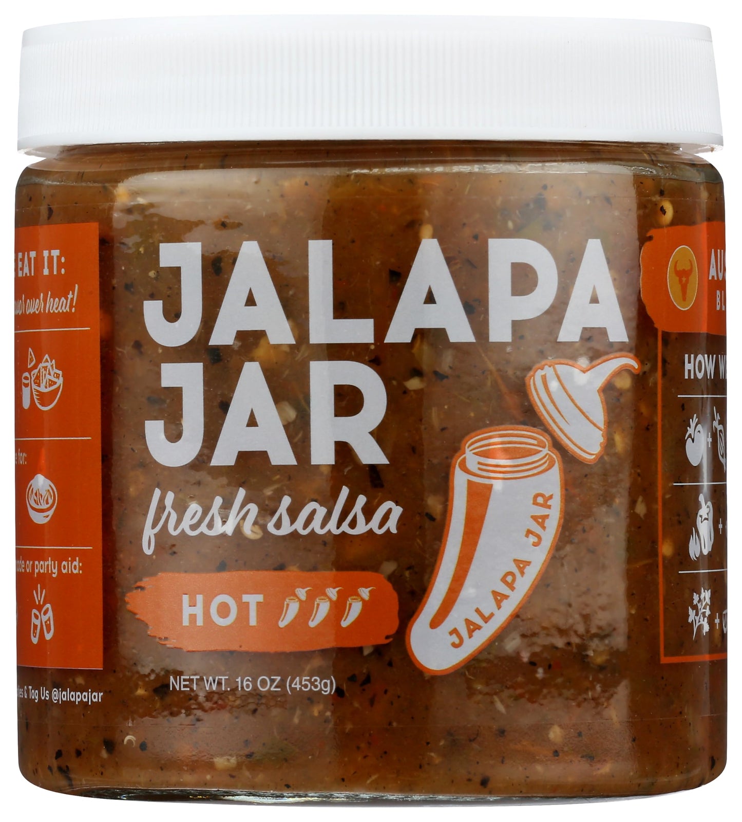 Jalapa Jar Austin Blend Hot Salsa, 16 Oz