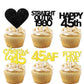 18pcs Black Gold Glitter Dessert Cupcake Pick for Straight Outta 1981 Cheer to 44 Years Old Theme Decor Supplies Happy 44th Birt