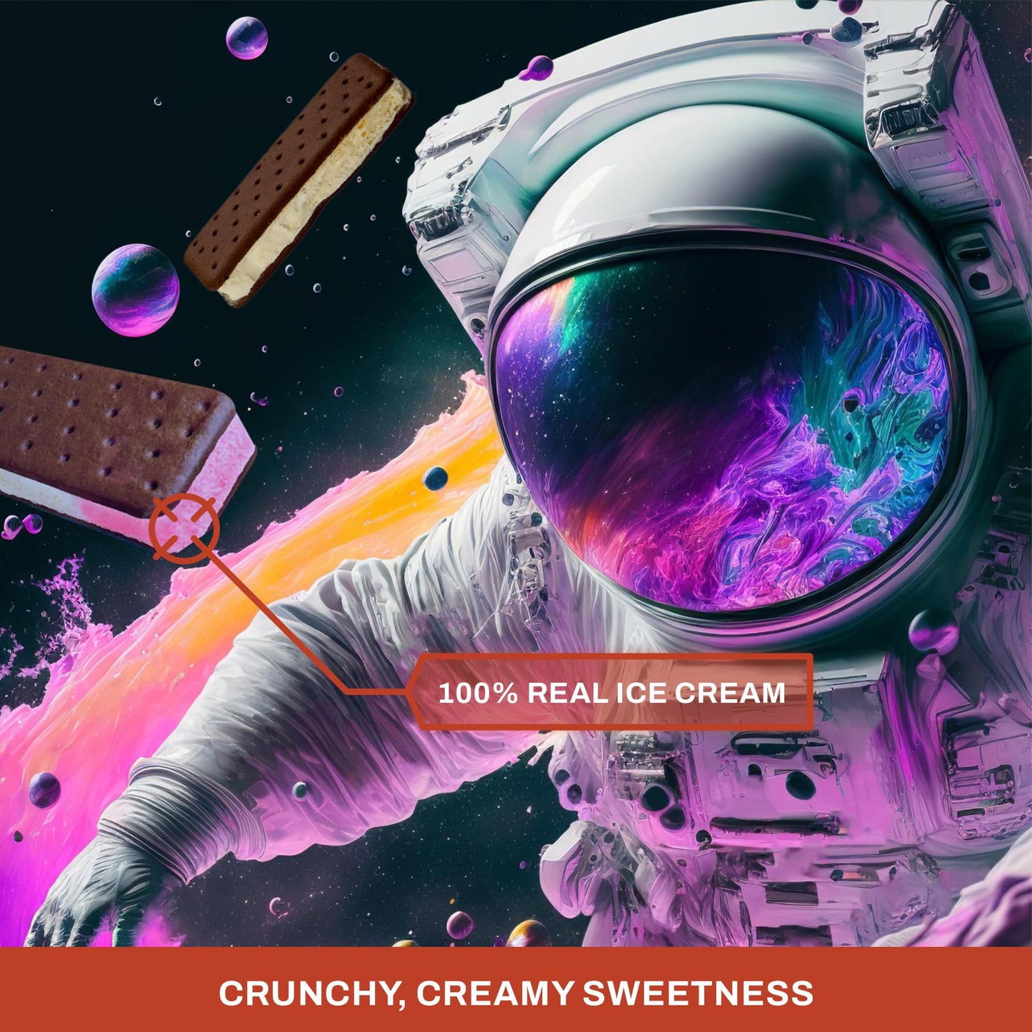 Astronaut Foods Freeze-Dried Ice Cream Sandwich, NASA Space Dessert, Variety Pack with Vanilla and Neapolitan, 6 Count