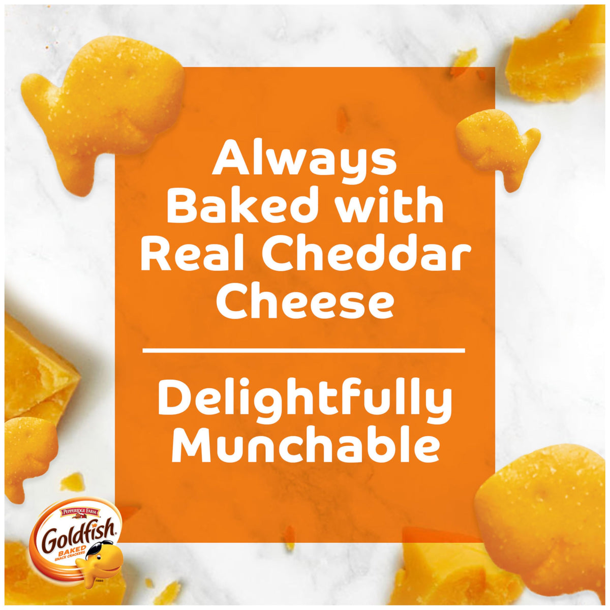 Pepperidge Farm Goldfish Crackers, Cheddar Crackers, Family Size, 10 Oz Bag