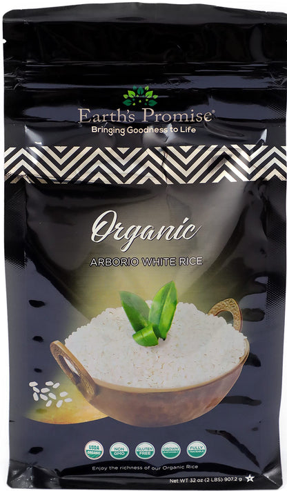 Earths Promise - Organic Arborio White Rice 32 oz (1-Pack) - Organic, Non-GMO, Gluten Free, Allergen Free, Low-Arsenic, Sustain