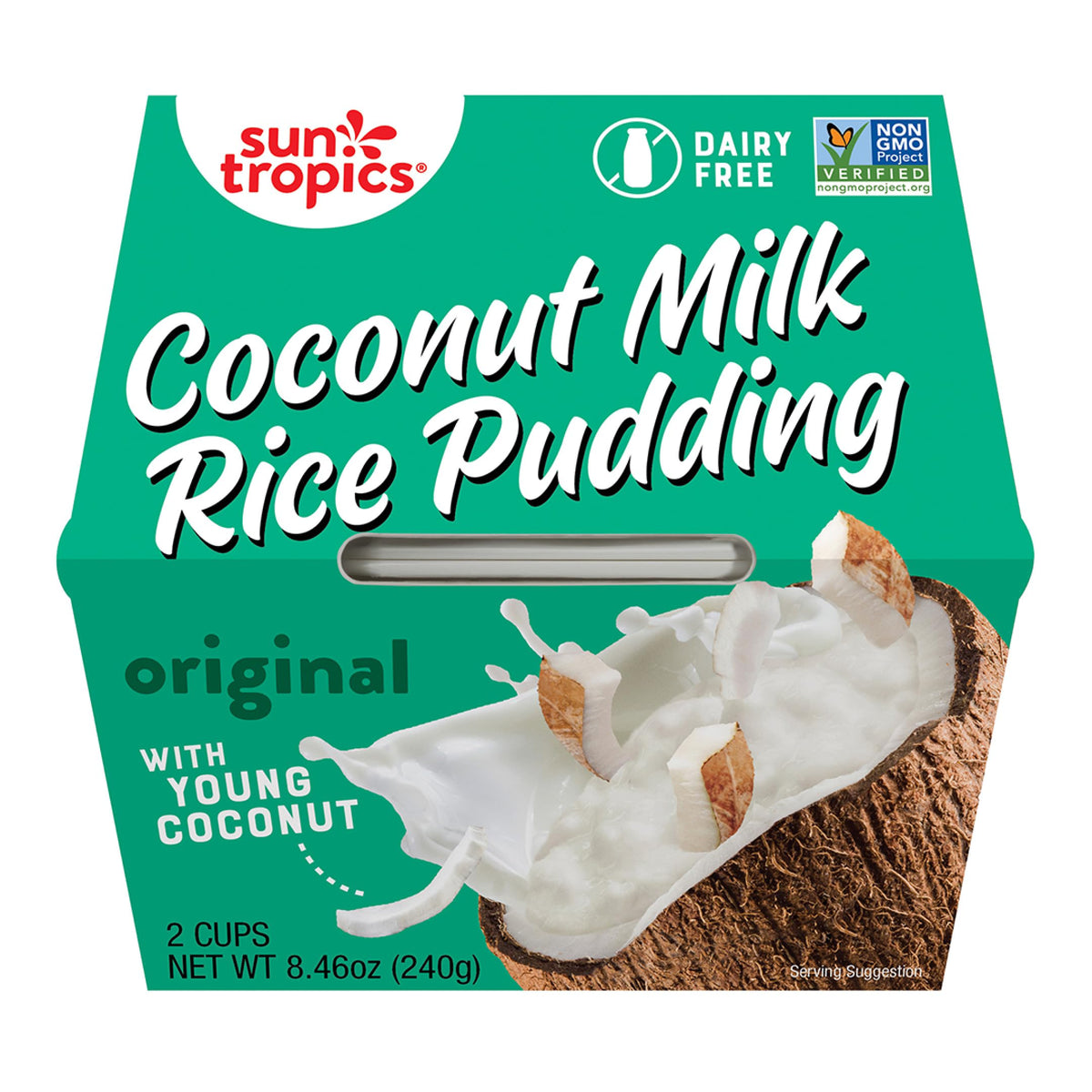 Sun Tropics Coconut Milk Rice Pudding Snack, Original | Vegan Pudding, Dairy Free Pudding Snacks | Gluten Free, Low Sugar, Non-G