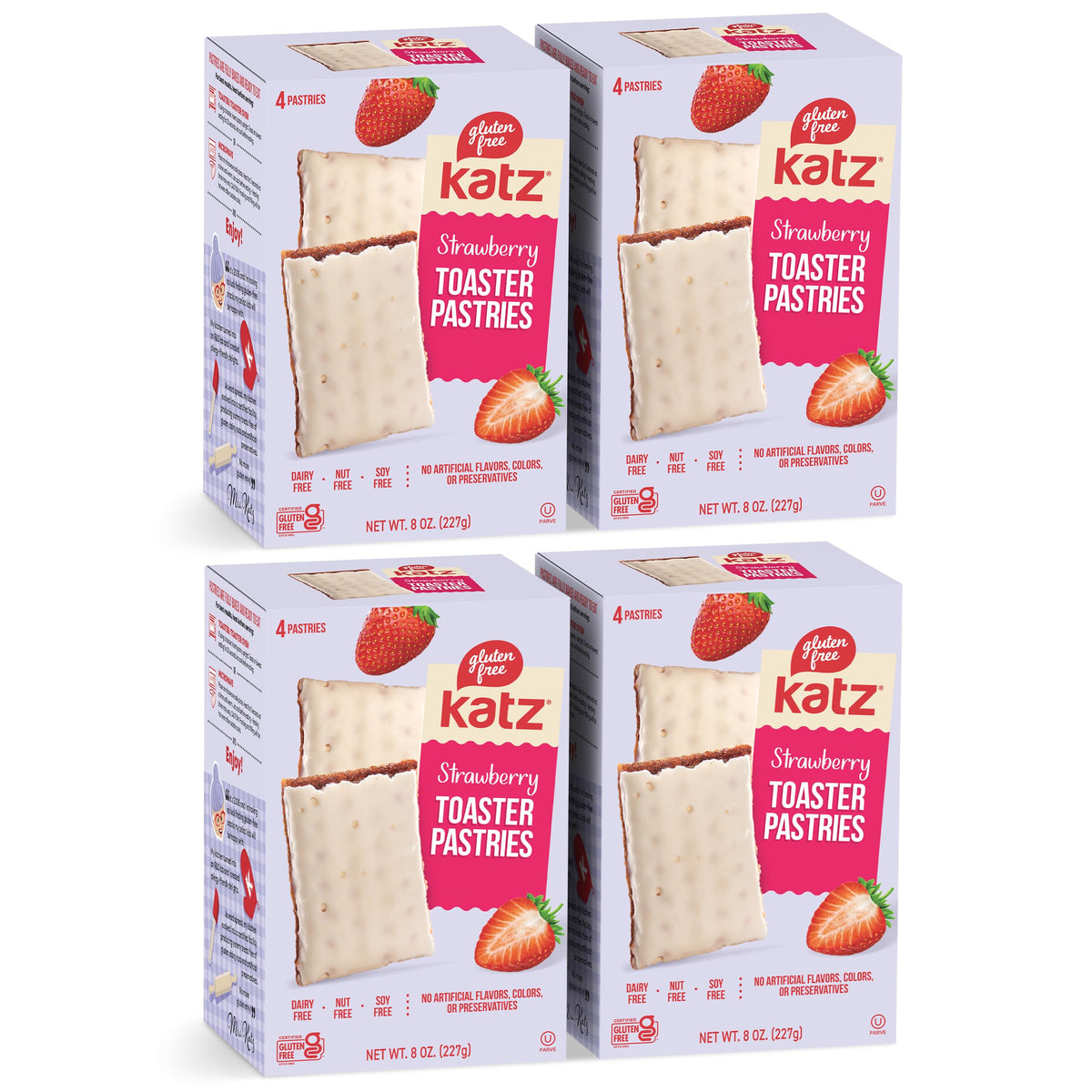 Katz Gluten Free Toaster Pastries. Strawberry. Gluten Free. Dairy Free, Nut Free, Peanut Free, Soy Free. Kosher Snacks. 8 OZ (Pa